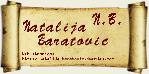 Natalija Baratović vizit kartica